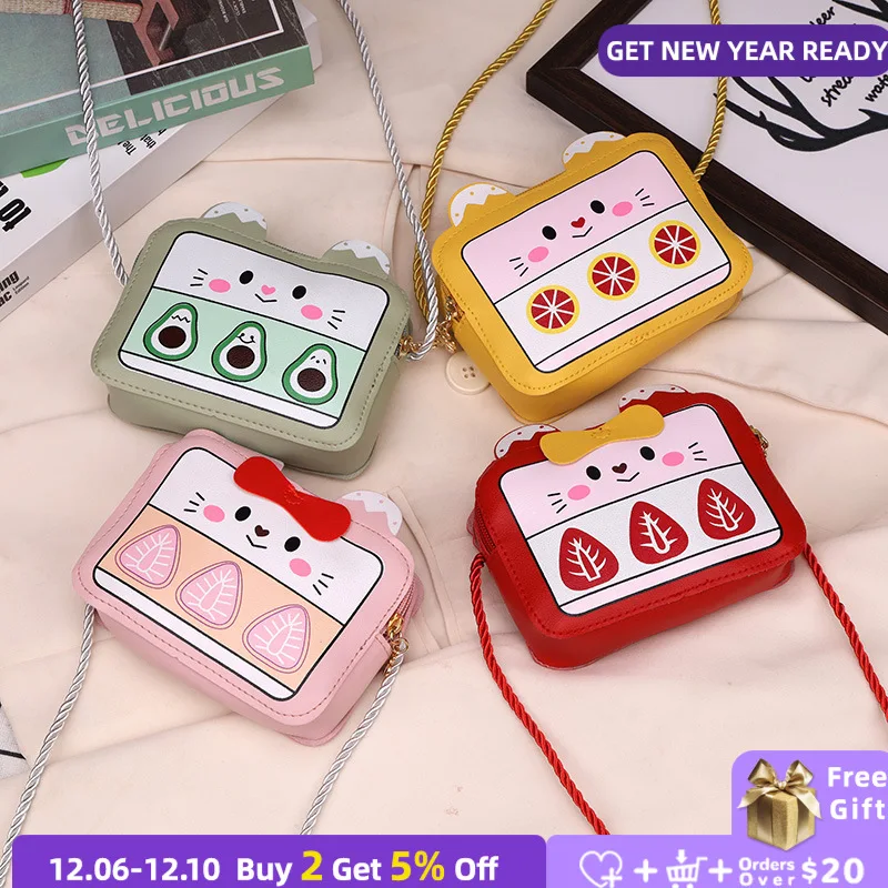 

Cartoon Design Children's Mini Messenger Bag Fashion Girls Boys Small Square Shoulder Bags Cute Baby Coin Purse Handbags Wallet