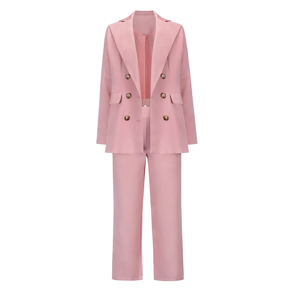 

2021 Spring Autumn Women OL 2 Piece Set Uniform Jacket Formal Suit Women's Set Long Sleeve Blazer Pants Suit Office Lady Outfits