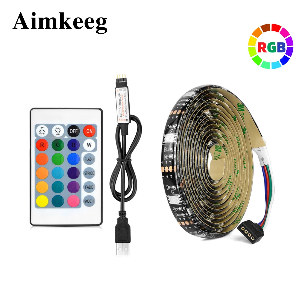 Цветная(RGB) 5050 Водонепроницаемый светодиодный светильник ленты гибкий светодиодный светильник 5V USB светильник полосы домашняя декорационная лампа 0,5 м, 1 м, 2 м, 3M 4M 5 м
