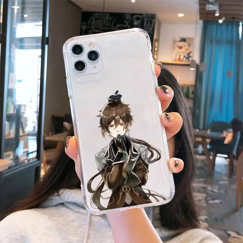 

genshin impact zhongli Phone Case Transparent soft For iphone 5 6 7 8 11 12 s c se plus mini x xs xr pro max cover shell funda