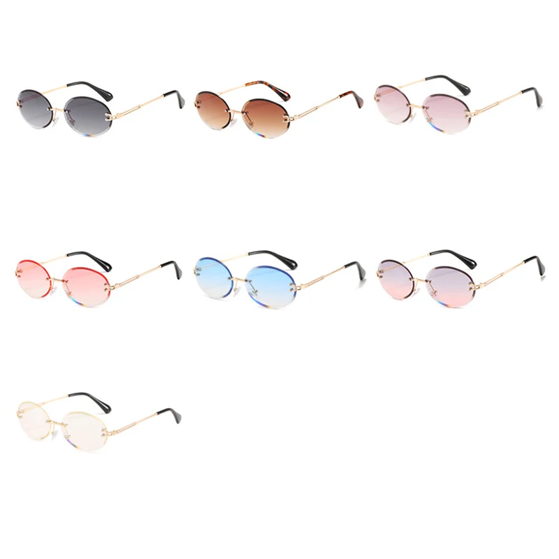 

Hot Vintage Oval Sunglasses for Women Slender Metal Frame Candy Colors TC21