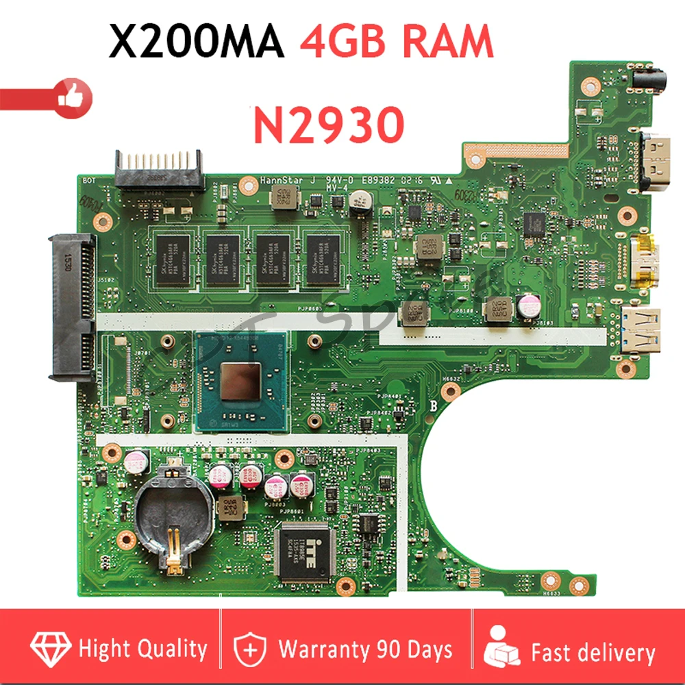 4 ГБ ОЗУ X200MA материнская плата REV2.1 Процессор: N2930 для ASUS K200MA F200MA X200MA X200M Материнская плата ноутбука протестирована в целости и сохранности
