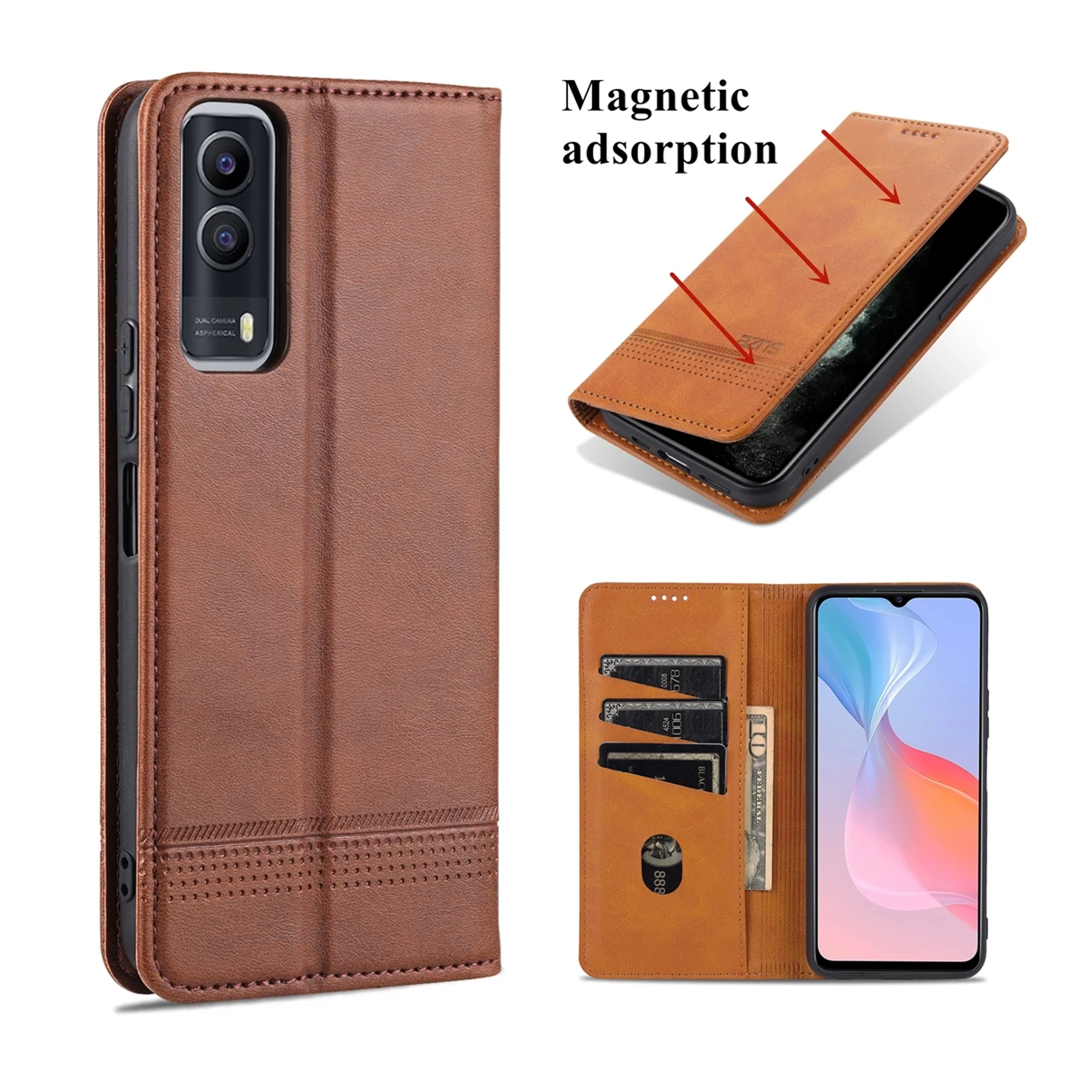 

Deluxe magnetic adsorption leather case for Vivo Y53s flip cover protective case capa fundas