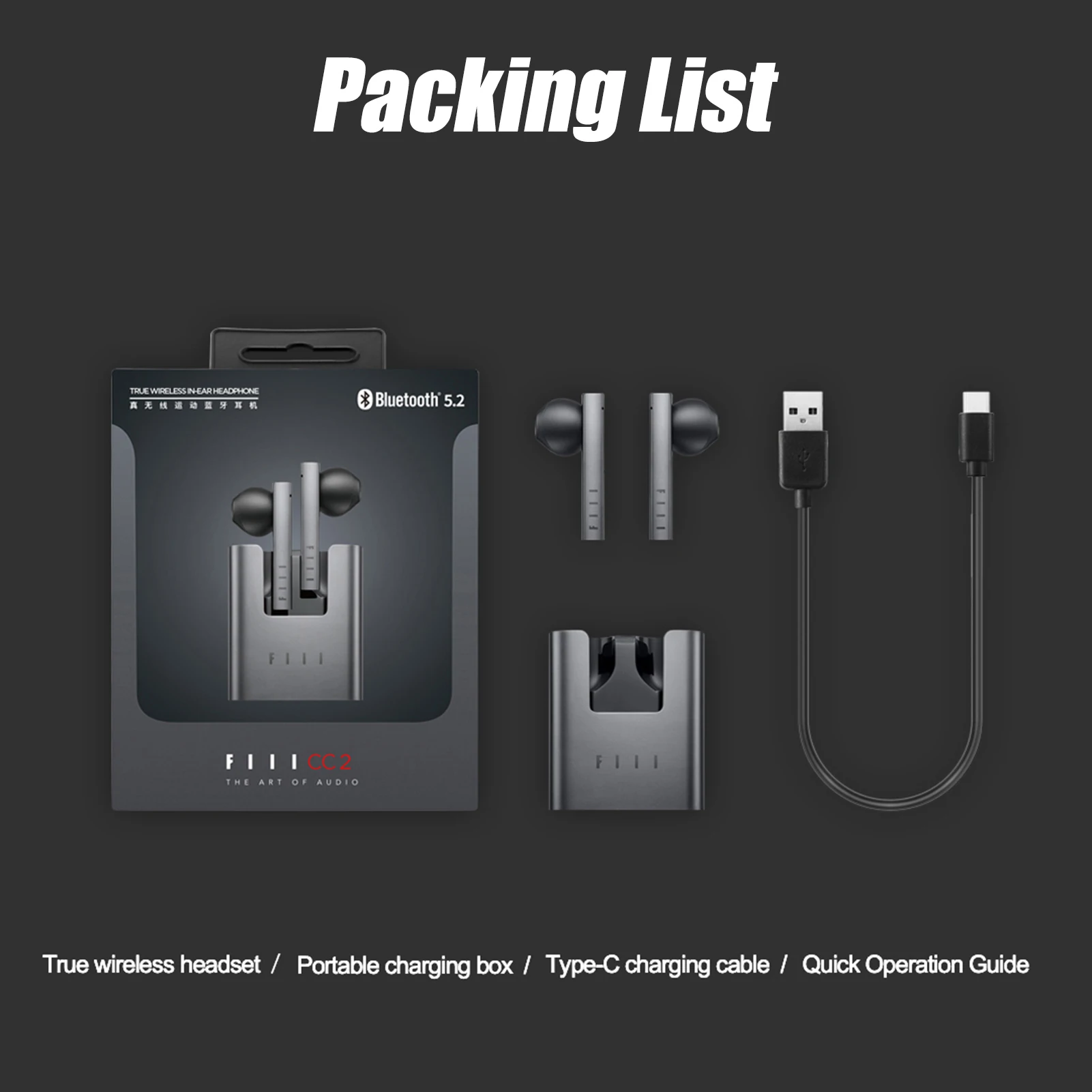 New FIIL CC 2 CC2 Wireless Bluetooth 5.2 Earphone Charging Case TWS Gaming Headset Noise Canceling Ear Buds With Mic | Электроника