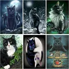 Алмазная 5D Вышивка коты SDOYUNO, полноразмерная картина с квадратными стразами, ручная работа, хобби, бусины стразы, искусство, вышивка крестиком, подарок