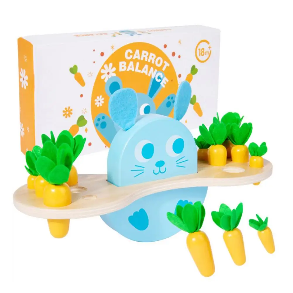 

Rabbit Balanced Carrot Pulling Toy Cognitive Children Early Educational Toy Cultivating Logical Thinking Balanced Toys For Kids