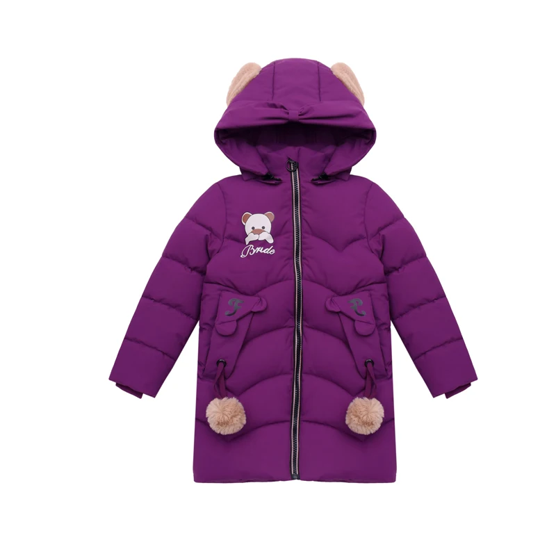 Зимние куртки для девочек детское теплое пальто детская плотная одежда с принтом