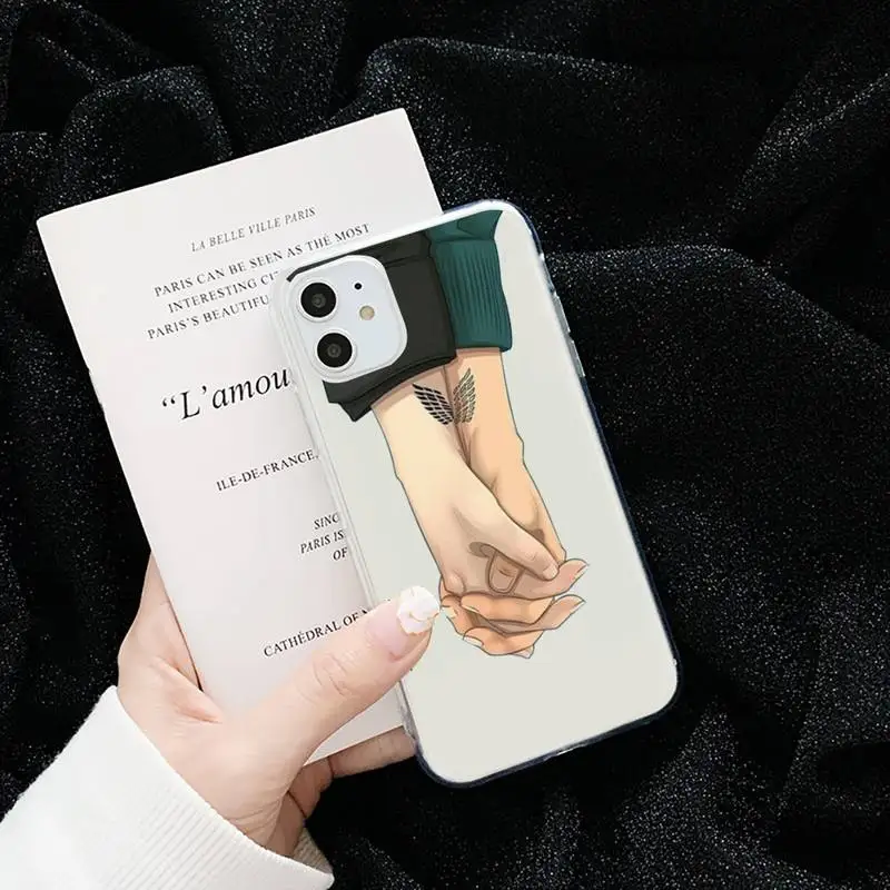 

Attack on Titan Anime cool L-A Phone Case Transparent for iPhone 6 7 8 11 12 s mini pro X XS XR MAX Plus cover funda shell