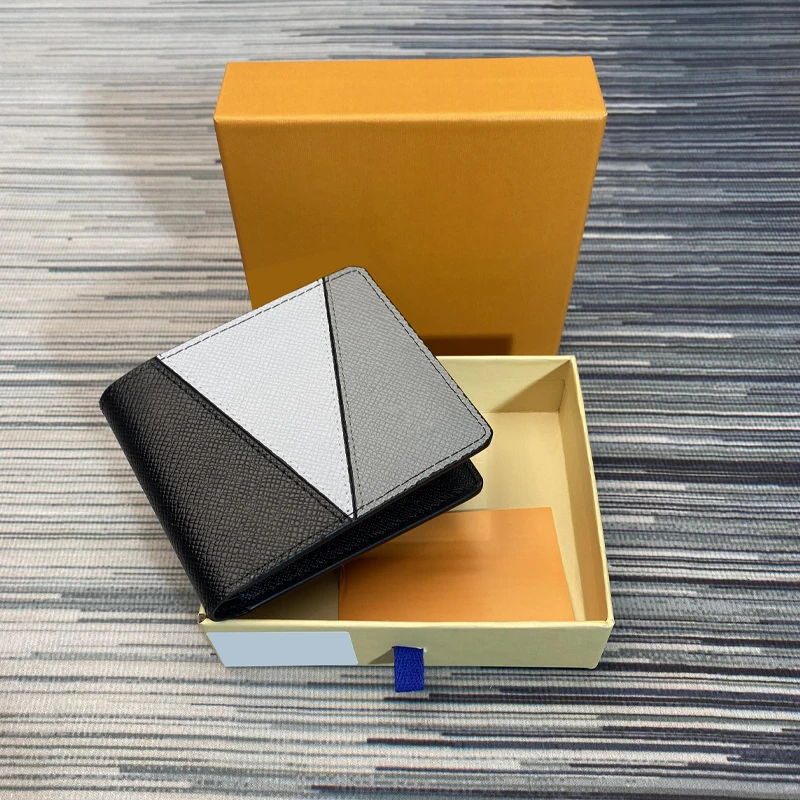 

Premium luxury classic twill stitched leather men's and women's wallets leisure credit card clips are delivered with the box