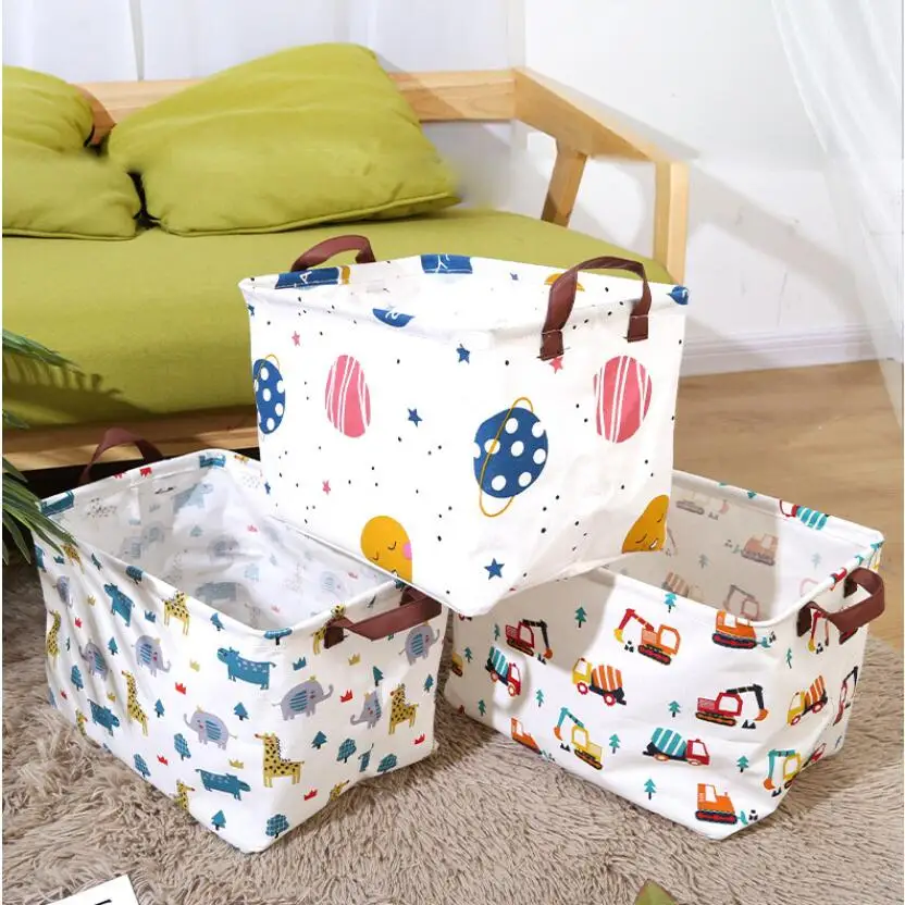 

Upscale Animal excavator Foldable Bathroom Dirty Clothes Laundry Storage Buckets box Bag Kids Toy Cotton Linen Storage Basket