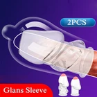 2 шт.компл., мужской пенис с рукавом, кольцо для пениса, задержка эякуляции, клетка целомудрия, пенис, увеличение мужского пениса, секс-игрушки для мужчин