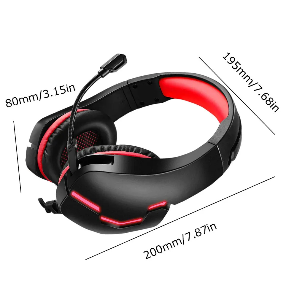 

Gaming Headset HeadMounted Earphones Computer USB Headphone With Mic LED Light HiFi Stereo Earphones Suitable For Games