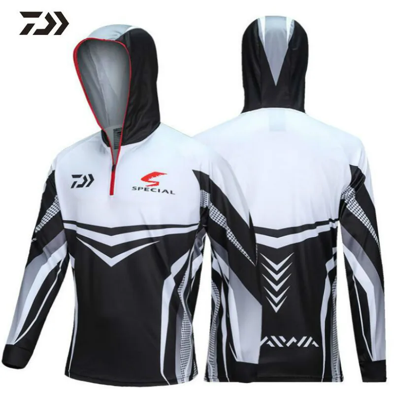 

New Men Fishing Jacket Coat Sports Outdoor Quick Dry Sun Protection Fishing Clothes Breathable Anti-mosquito Slim Fishing Hoodie