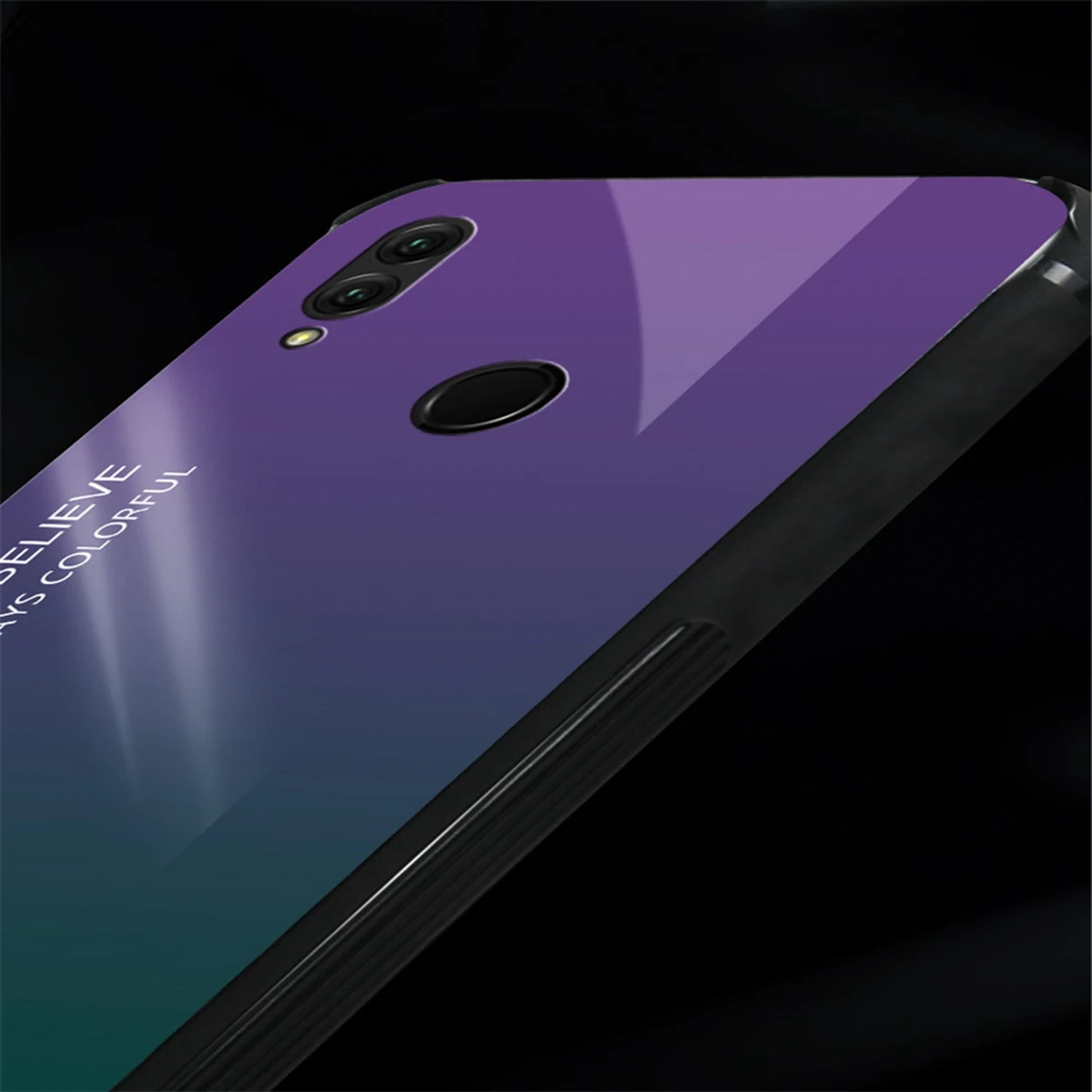 For Huawei Honor 8X 8C Max Case Soft Silicone Frame Gradient Color Hard Tempered Glass Cover 9X Pro | Мобильные телефоны и
