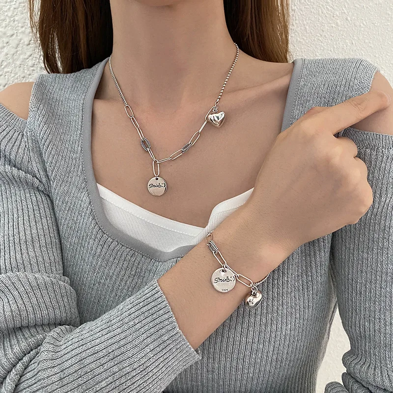 GUANGYAO European And American Jewelry Fashion Personality Trend Exaggerated Necklace Retro Cross Pendant Long Clavicle Necklace