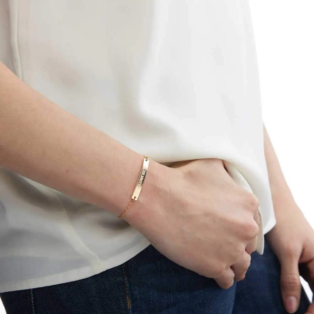 Модный длинный женский браслет с именем бара персонализированные ювелирные