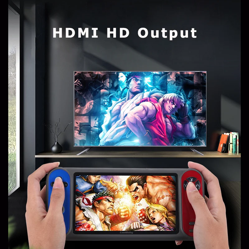 

2020 New RS-17 Retro Handheld Game Console 7 inch HD Screen Video Game Player Support Two-player HDMI TV Output TF Card