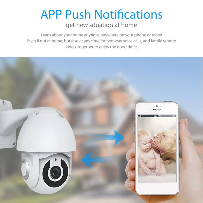

1080P HD Indoor PTZ Network Camera WiFi IP Camera, Night Vision Home Camera, Baby Monitor, Motion Detection