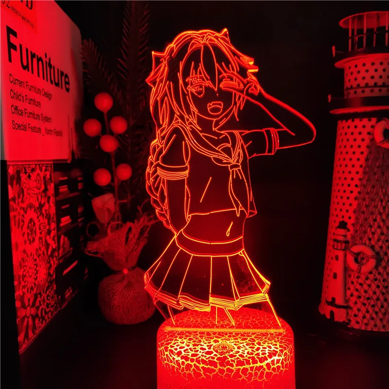 

Fate Apocrypha Astolfo Figure 3d Illusion Lamp Acrylic Led Baby Bedside Night Light Anime Decor for Room RGB Colorful Lamparas