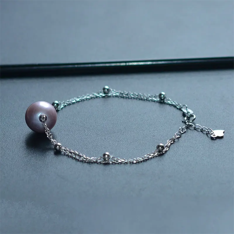 NYMPH 925 серебряные жемчужные браслеты для женщин круглый натуральный пресноводный