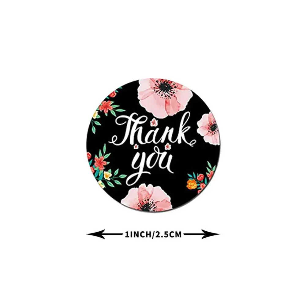 Круглые Цветочные наклейки Thank You 500 шт. 1 дюйм для свадебных сувениров и