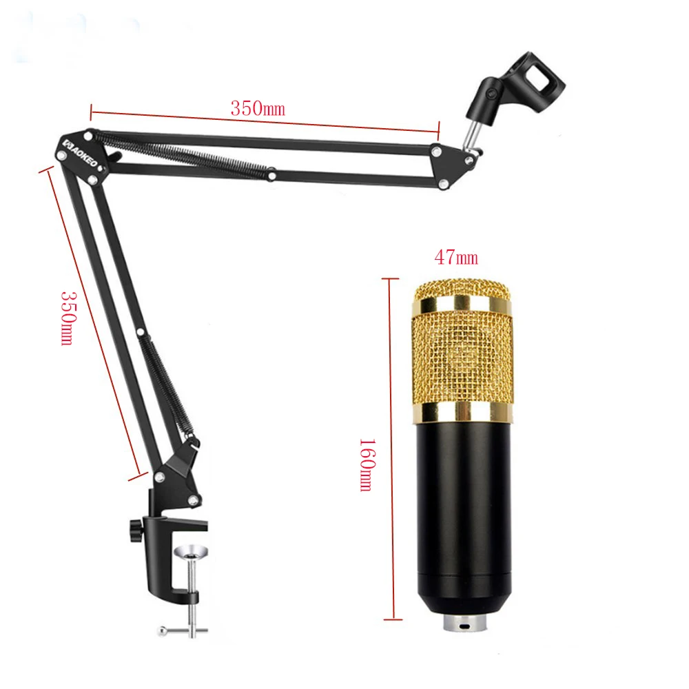 

Professional BM800 Studio Condenser Microphone 3.5mm Wired BM800 Condenser Sound Recording Microphone For Computer