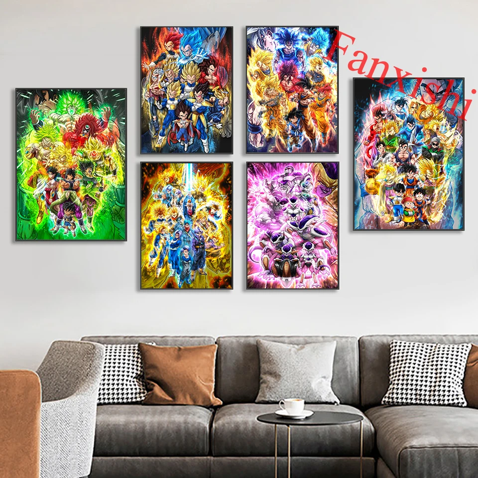 

Anime Dragonball Tribute Posters Painting Abstract Wall Art Prints Canvas Modular Pictures Boy'S Living Room Home Decor Cuadros