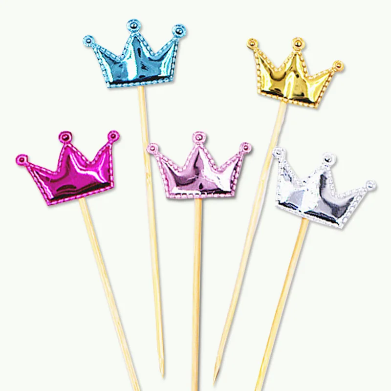 5 шт./лот прекрасное Сердце Звезда Корона торт Топпер на день рождения кекс флаг