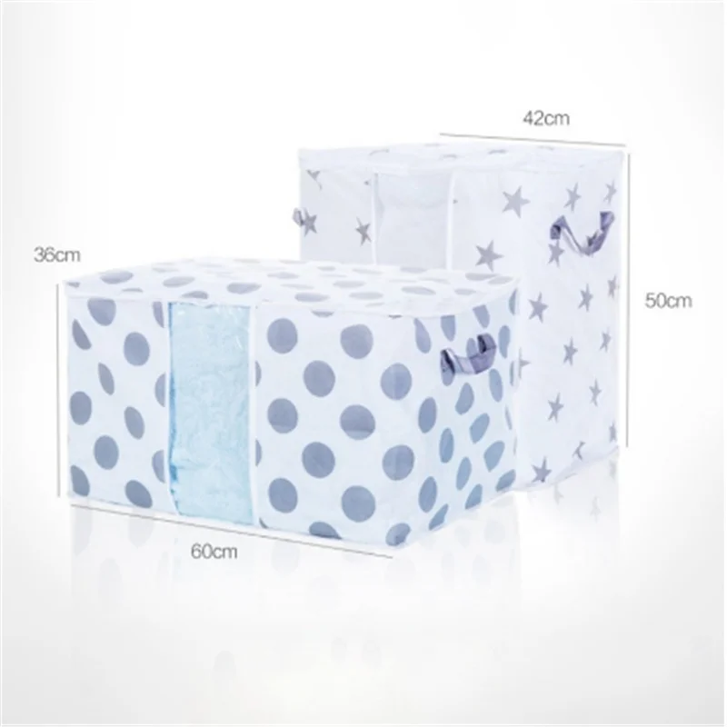 Большая емкость Нетканая печатная отделка одеяла сумка для хранения Одеяло