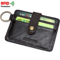 fashion first layer cowhide mens card holder leather wallet slim portable coin purses luxurious money clip gifts for men