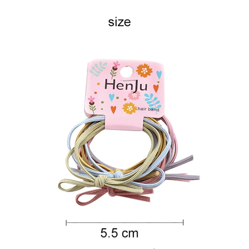 

[Xwen] New Girls 6 Pcs Candy Color Elastic Rubber Bands Headband Cute Kids Headdress Fashion Hair Accessories OH2266