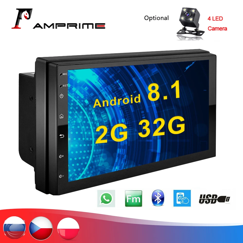 Автомагнитола AMPrime мультимедийный MP5 плеер на Android с 7 &quotсенсорным экраном GPS Bluetooth