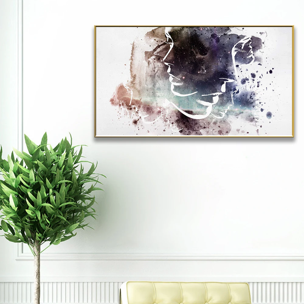 Забавная краска для лица с чернилами настенная живопись на холсте настенные