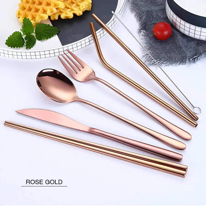 Набор столовых приборов из нержавеющей стали комплект 7 ложка вилка палочки