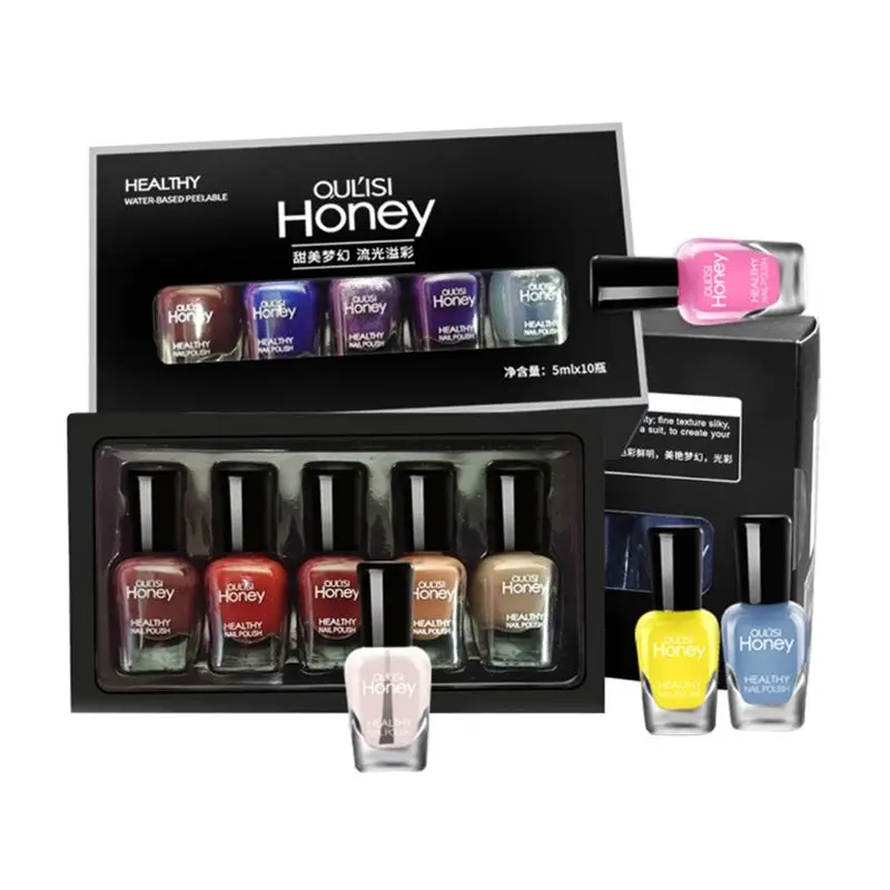 

10pcs Tearable Nail Polish Art Varnish Nails Manicure Lacquer Makeup Decoration
