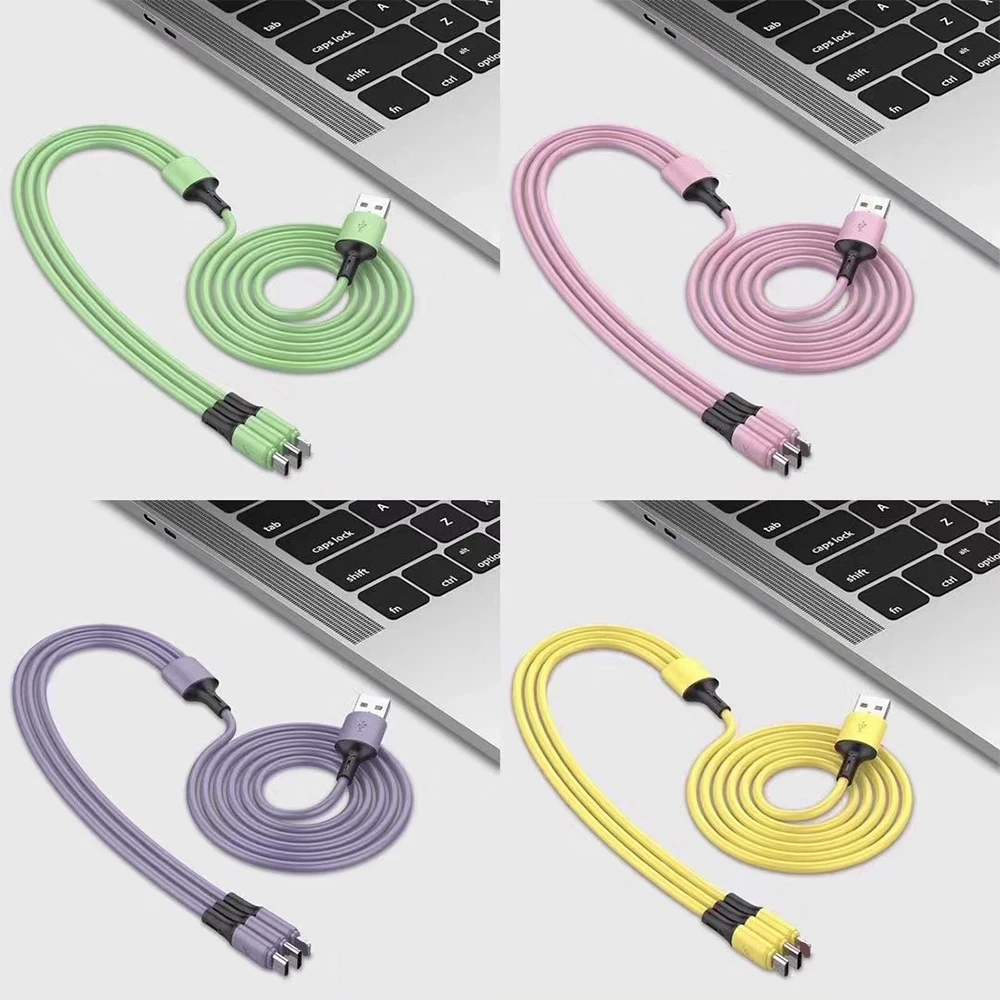 3 in1 5a fast charging data cord liquid silicone skin cable micro usb type c phone charger for iphone 11 12 13 pro max xiaomi 9t free global shipping