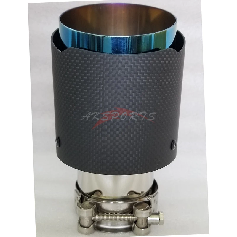 Выхлопные трубы для автомобиля глушитель из матового углеволокна Универсальный