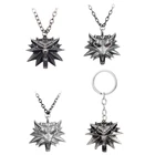 Мужской кулон в виде головы волка из цинкового сплава с цепочкой