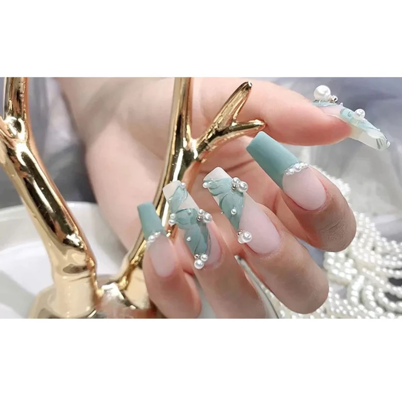 Набор украшений для дизайна ногтей 28 ячеек смешанный жемчуг металлические