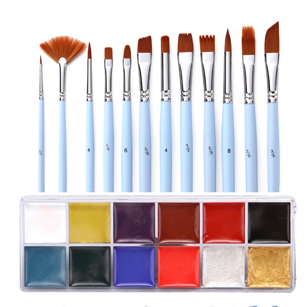 12 цветов уход за кожей лица бодиарт макияж нетоксичный и безопасная краска на