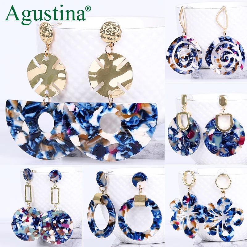 

Agustina Acrylic earrings fashion jewelry blue earrings women drop earrings geometry long earring bohemian earings luxury boho
