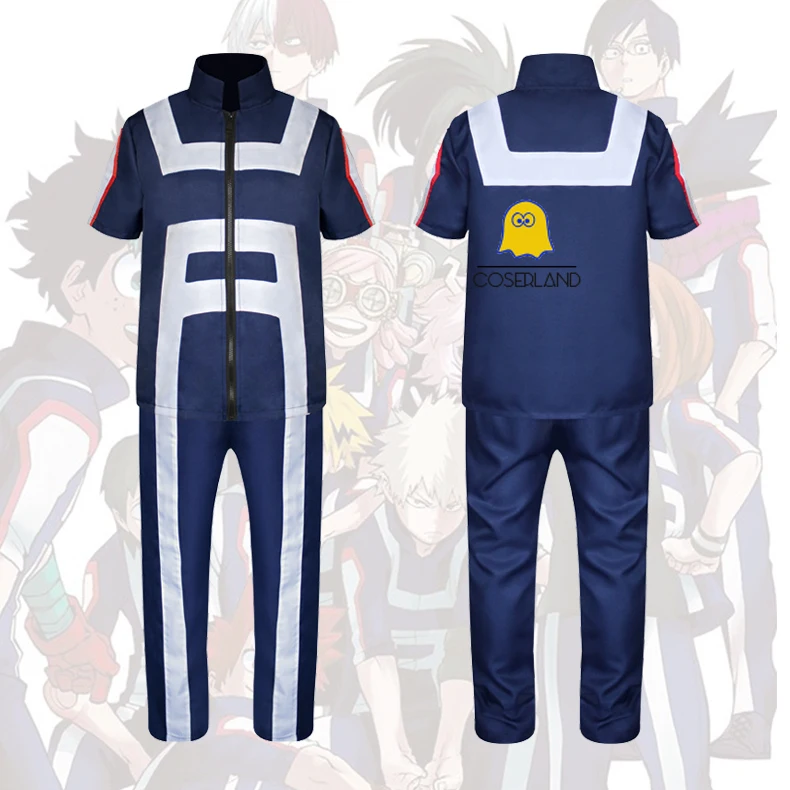 

My Hero Academia Cosplay Costume Blue Gym Uniform MHA Boku no Hero Denki Kaminari Uraraka Asui Shinsou Todoroki School Suit