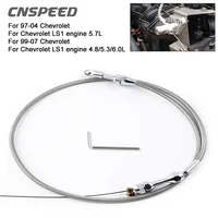 38inch Throttle Gas Cable Kit Stainless Steel Braided For 97-07 Chevrolet/Chevy LS1 Engine 4.8L 5.3L 5.7L 6.0L
