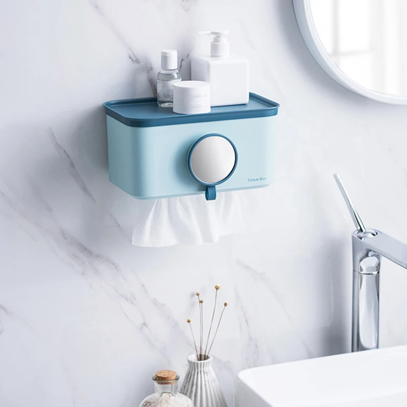

Multi-Function Tissue Box Plastic Toilet Paper Holder Bathroom Double