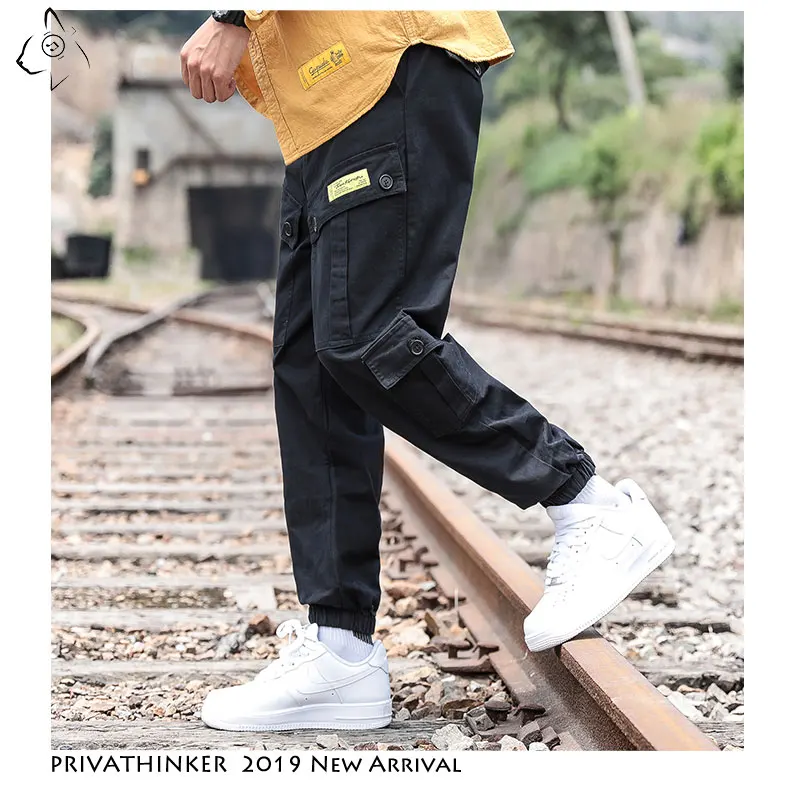 Privathinker мужские свободные японские брюки 2020 осенние уличные джоггеры карго Брюки