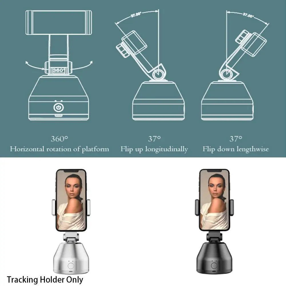 

1PC Holder Smart AI Gimbal Personal Robot IA Face Cameraman 360 Rotation Face Tracking Mobile Phone Stand ABS Plastic Drop-ship