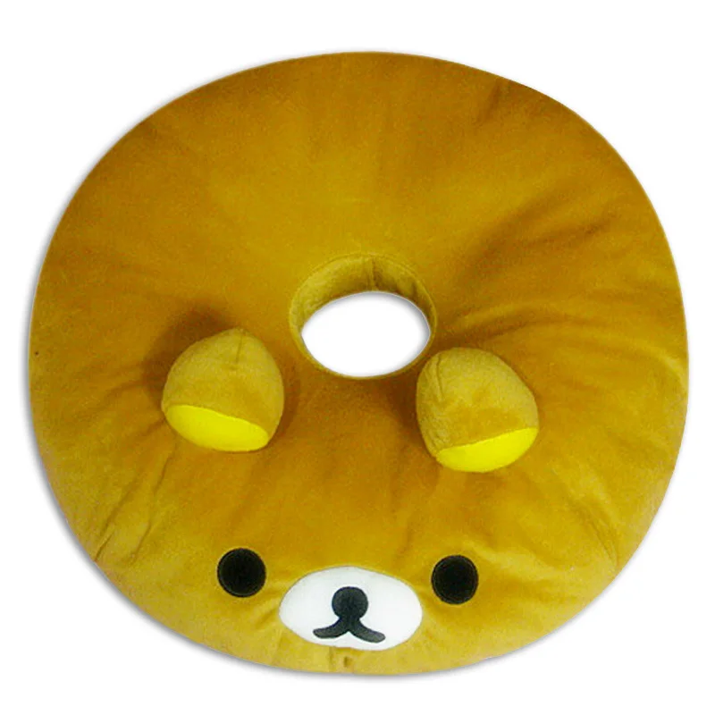 

New Cute Rilakkuma Bear Donuts Pillow Seat Pad Cushion Plush Stuffed Toy Doll 40cm Kids Baby Children Christmas Gifts