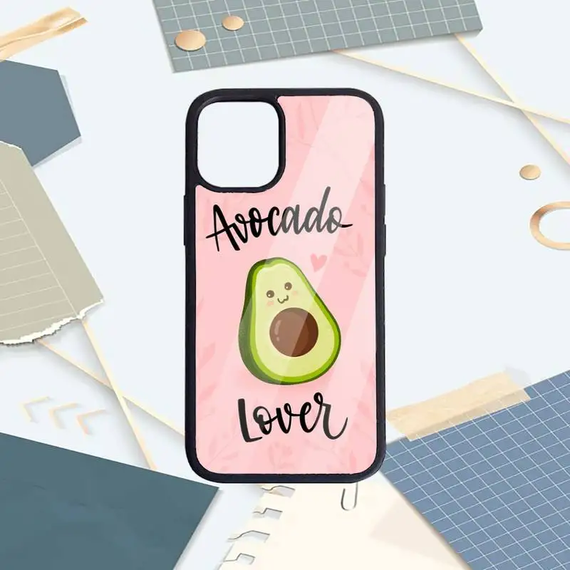 

avocado cute cartoon fruit Phone Case PC for iPhone 11 12 pro XS MAX 8 7 6 6S Plus X 5S SE 2020 XR Luxury brand shell funda