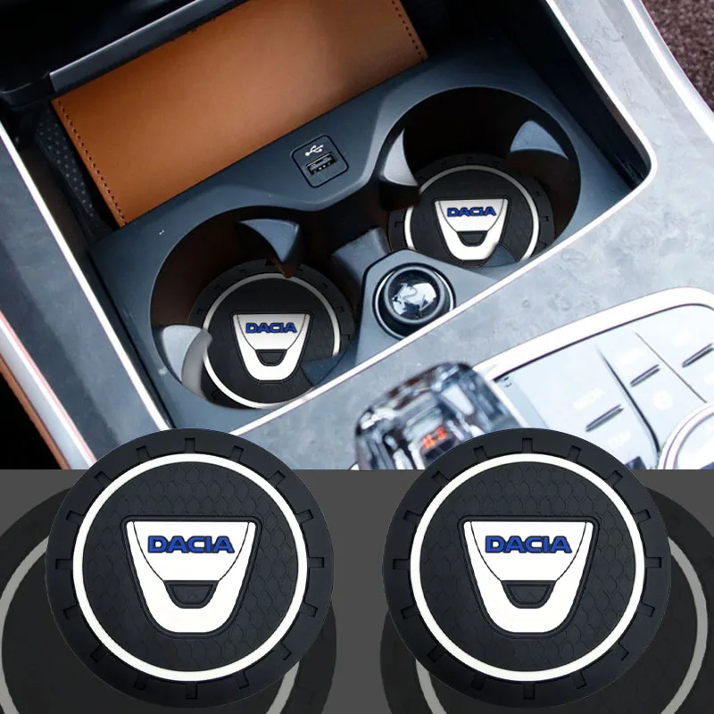 

1Pcs New Car Water Cup Non-slip Mat Storage Tank Mat decorate For Dacia Duster Logan MCV Sandero Stepway Dokker Lodgy Styling