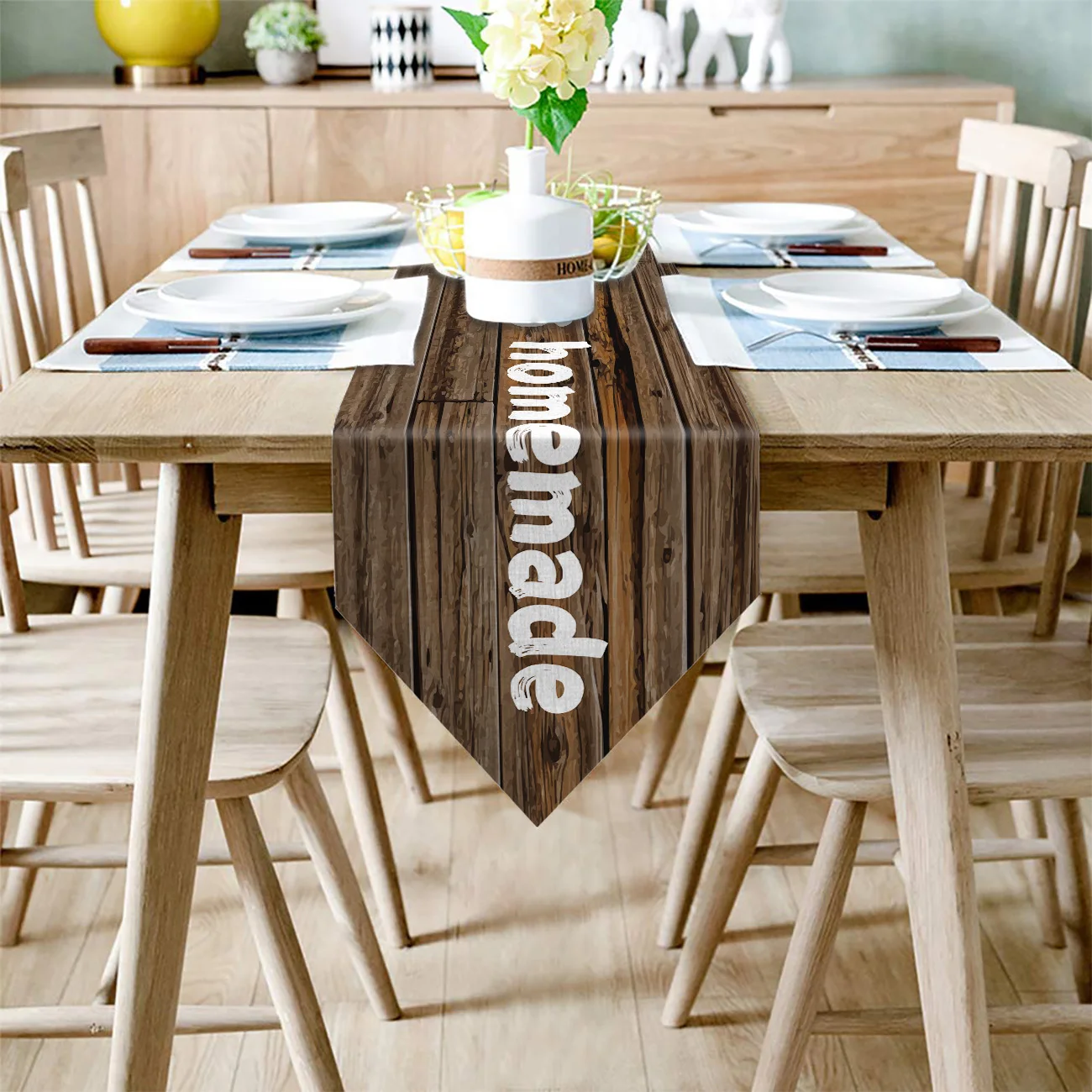 Современная Винтажная настольная дорожка счастье в дереве скатерти для дома